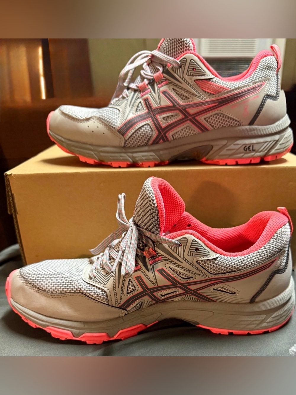 Women’s ASICS Gel-Venture 8‎ Women's Trail Running Shoes Gray/Coral F580921